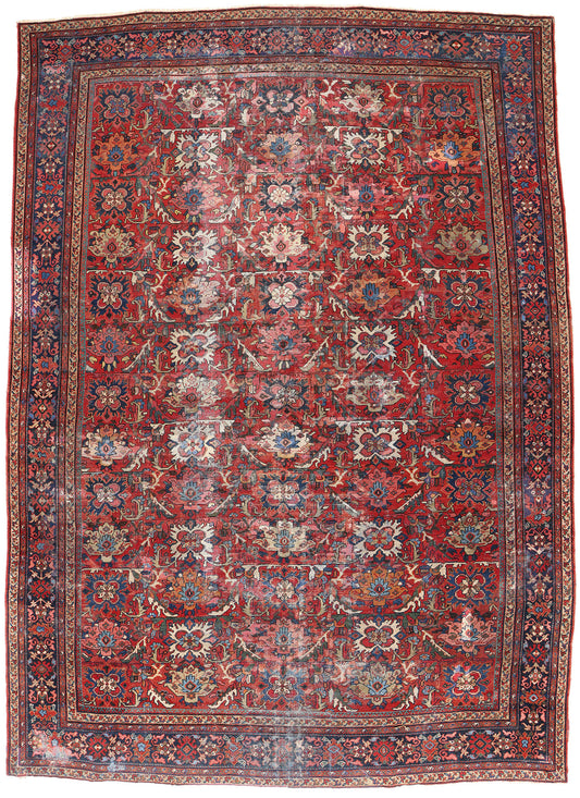 12 x 16 Antique-Worn Persian Mahal Rug 78956