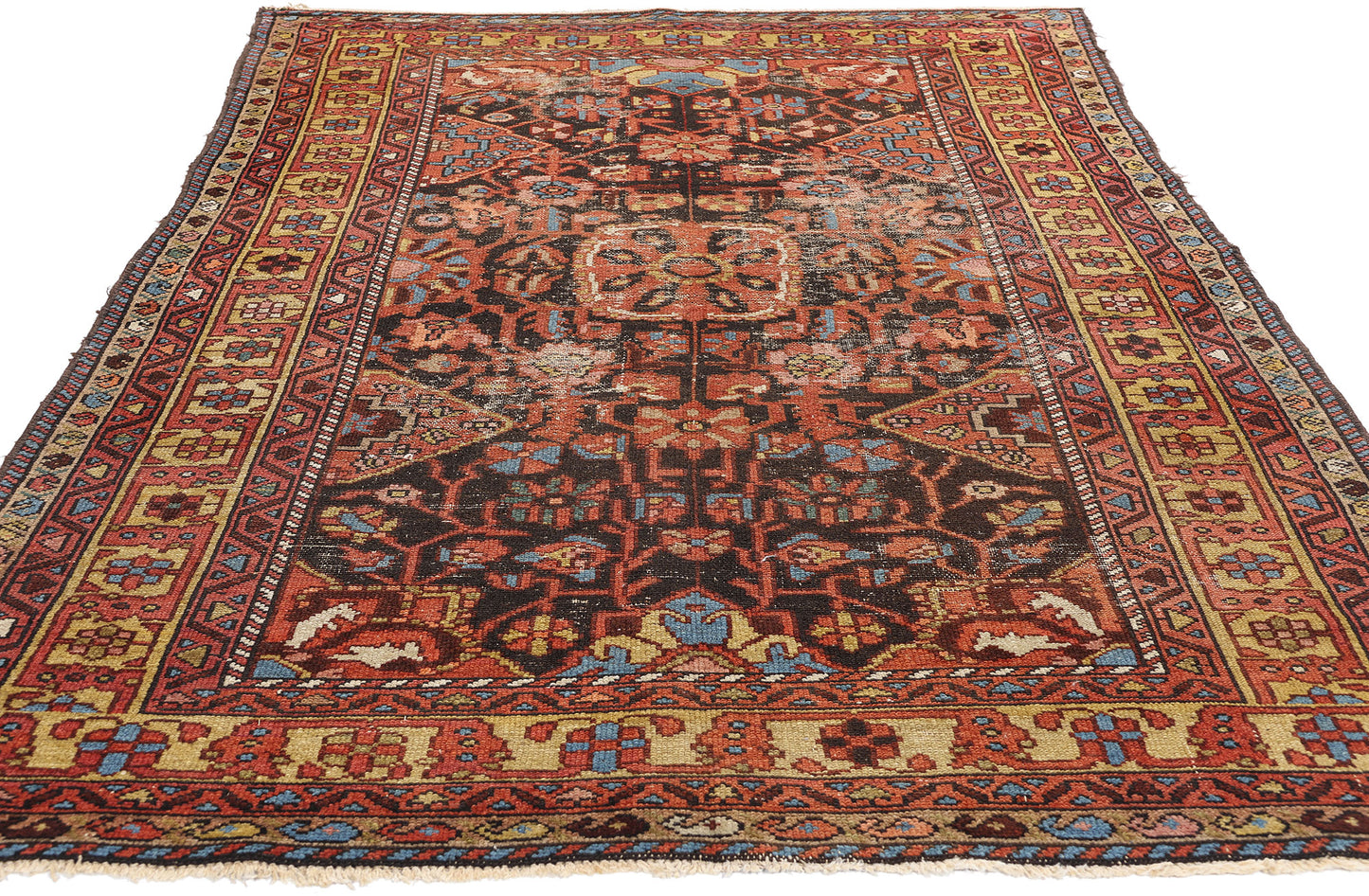 4 x 7 Antique Persian Hamadan Rug 79020