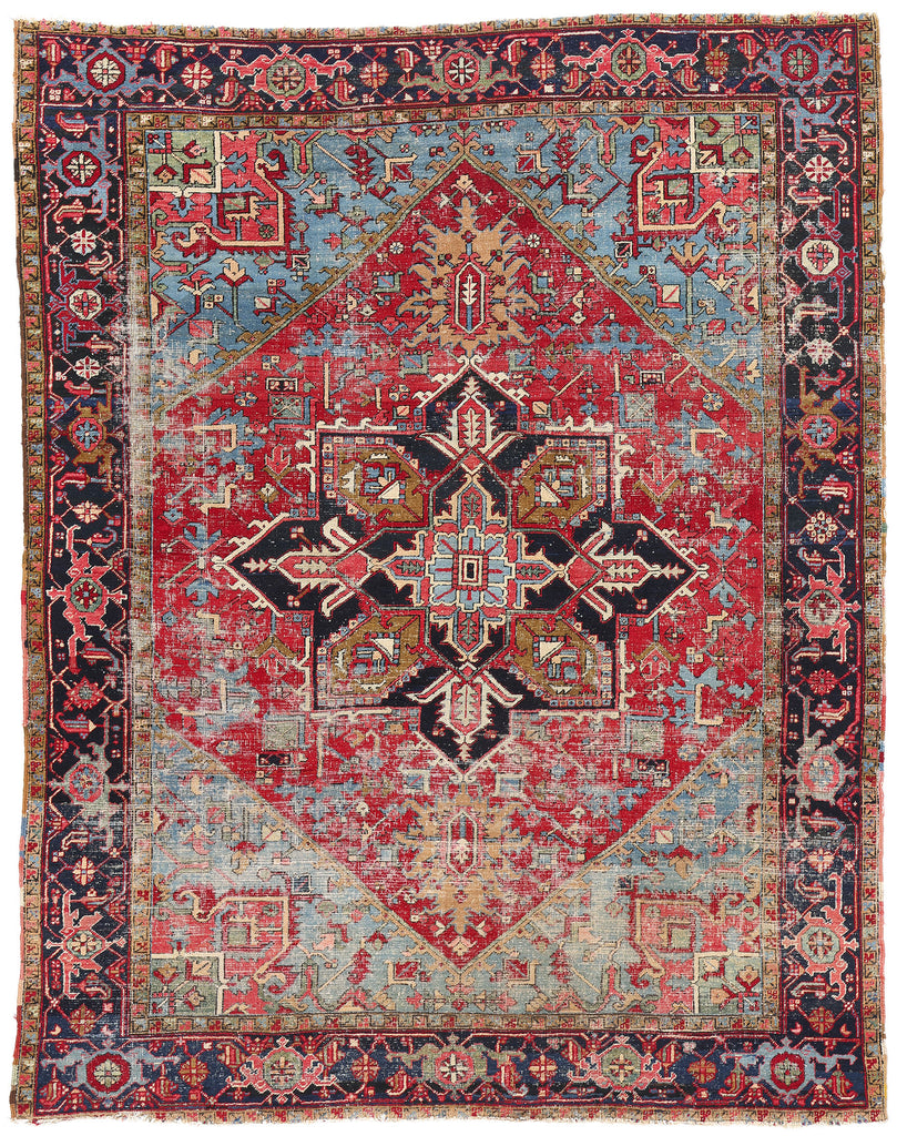 9 x 11 Antique Persian Heriz Rug 79129