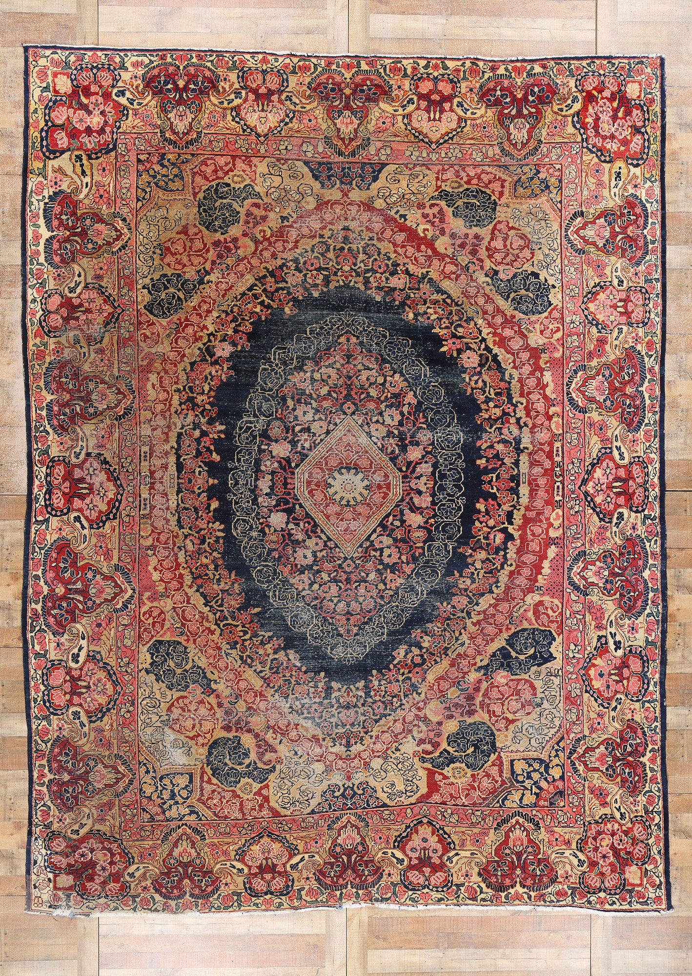 10 x 14 Antique Persian Mahal Rug 79128
