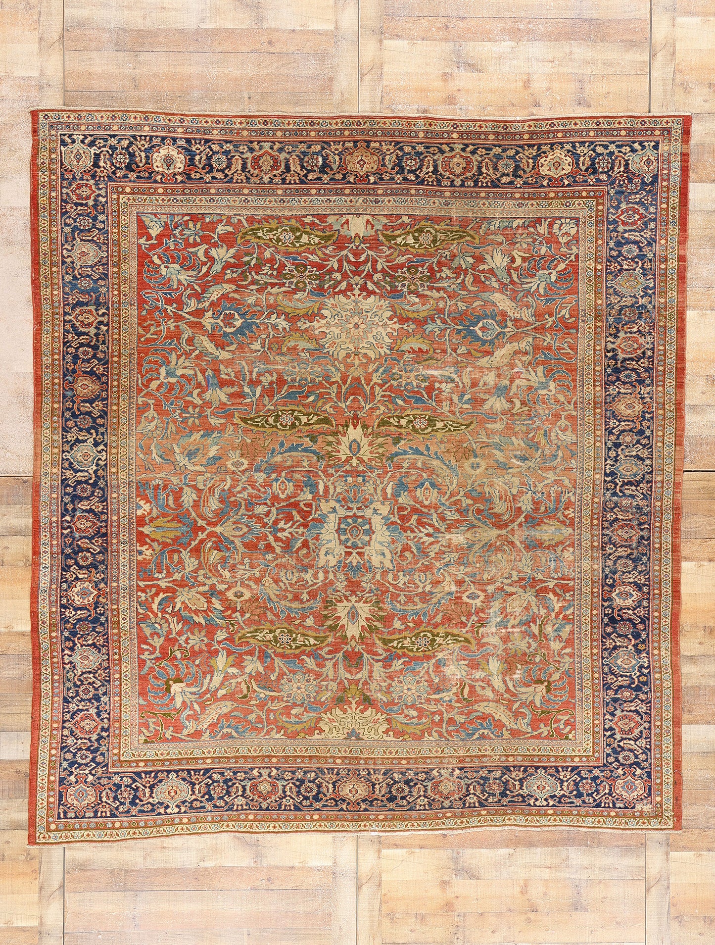 9 x 10 Antique Persian Sultanabad Rug 79127