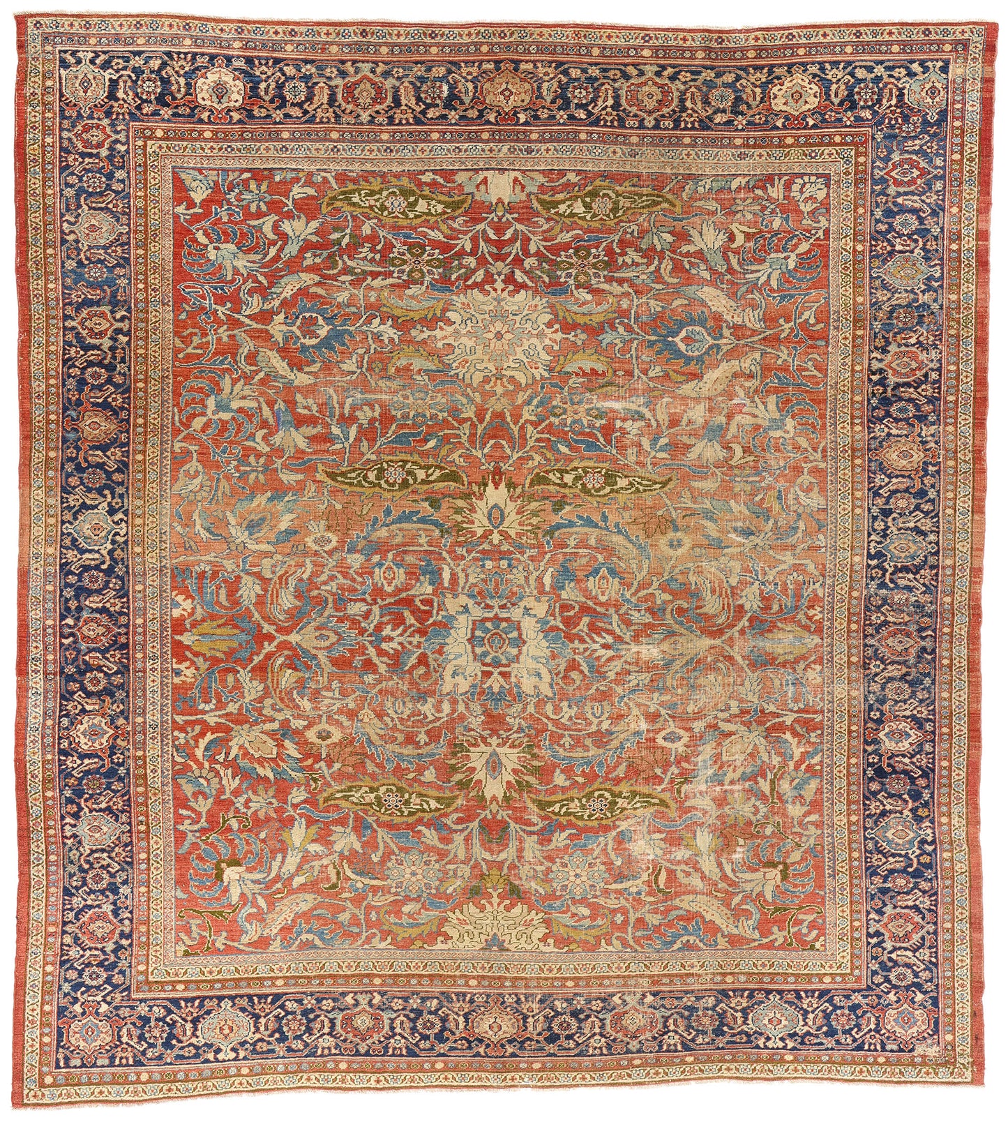 9 x 10 Antique Persian Sultanabad Rug 79127