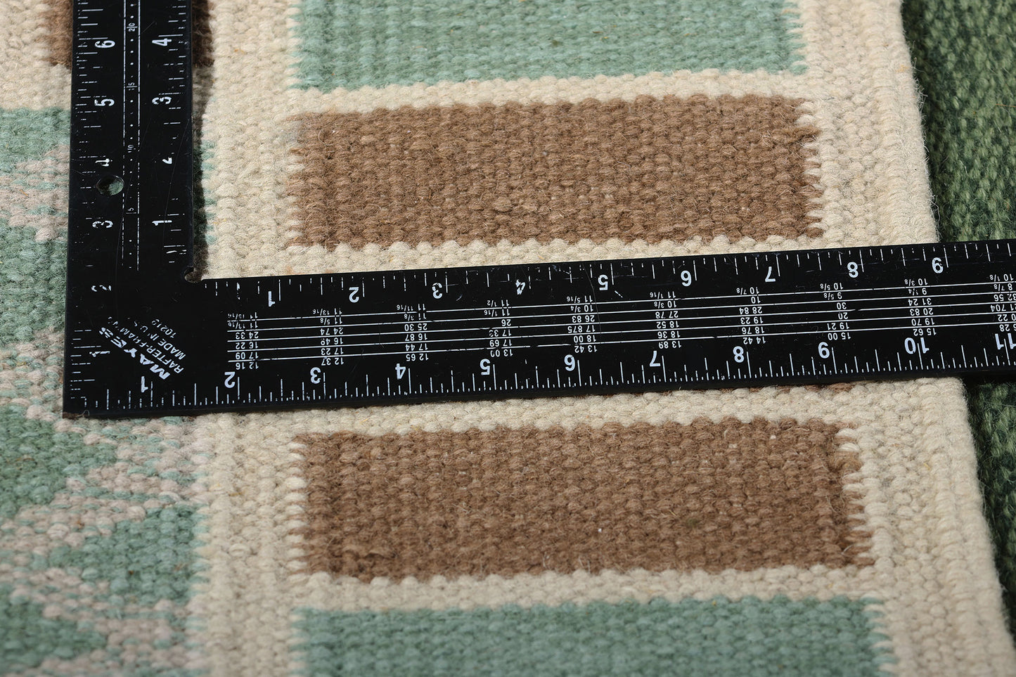 12 x 15 Scandinavian Modern Green Swedish Inspired Kilim Rug 31317