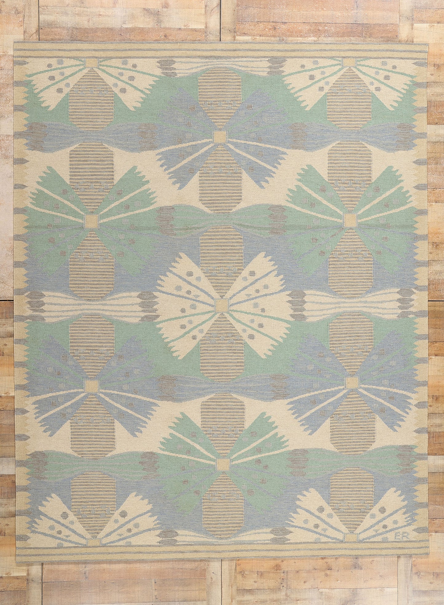 9 x 12 Scandinavian Modern Swedish Inspired Kilim Rug 31110