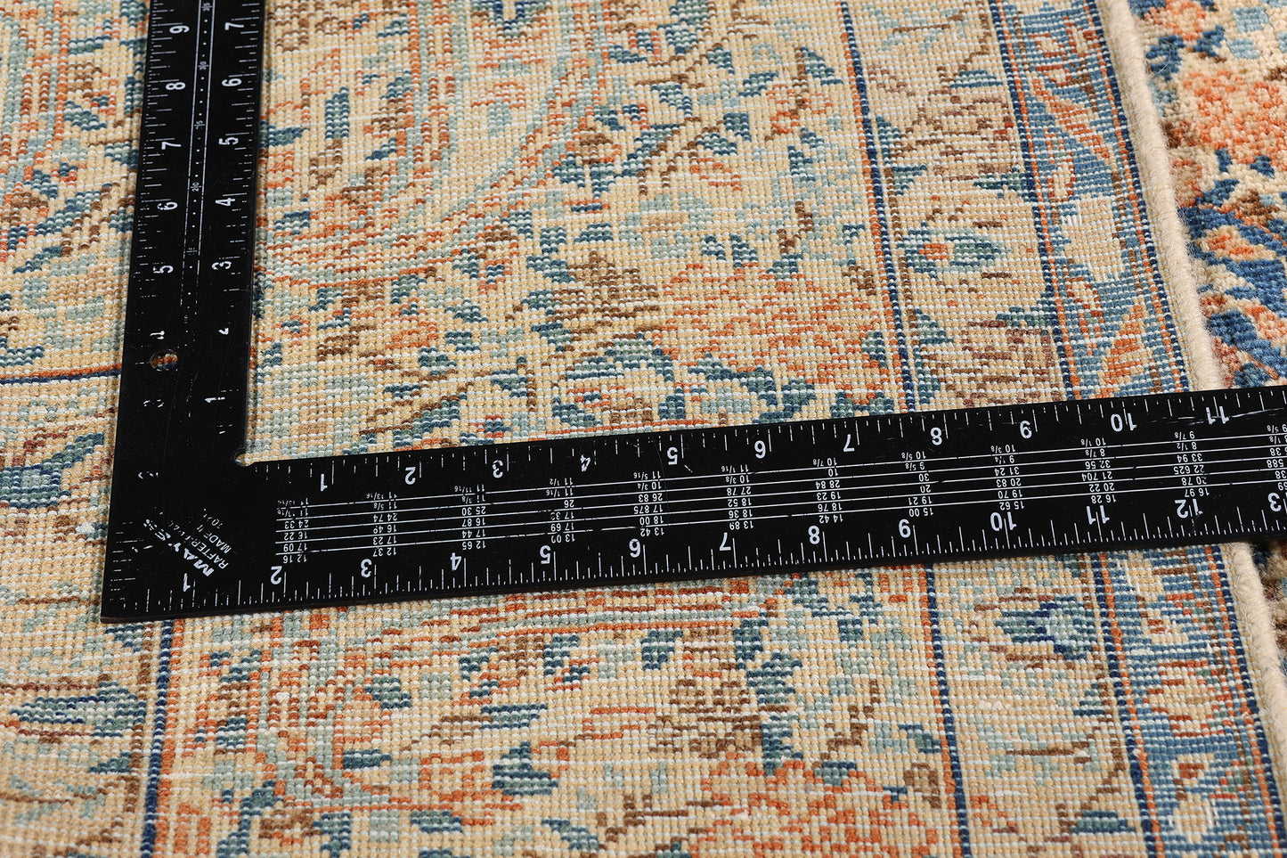 8 x 11 Distressed Beige Antique Persian Kashan Rug 61525