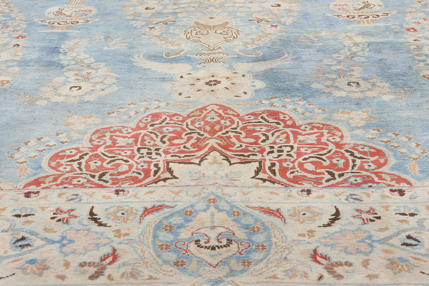 9 x 12 Signed Antique Persian Vase Mashhad Rug 61355