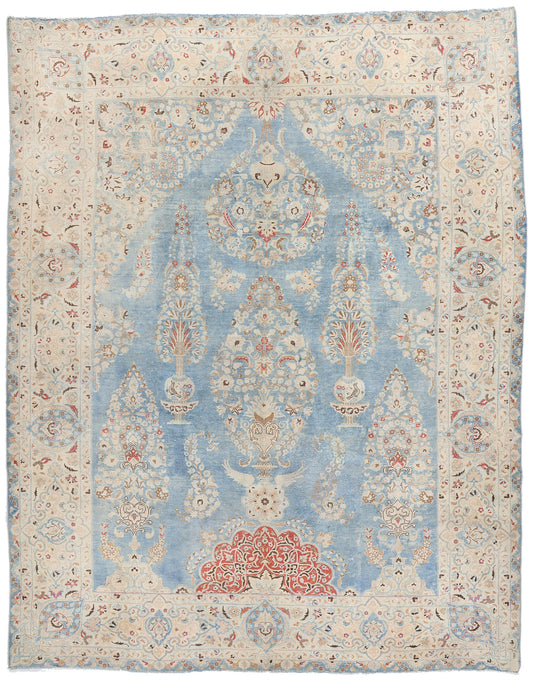 9 x 12 Signed Antique Persian Vase Mashhad Rug 61355