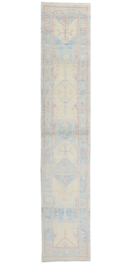 3 x 15 Modern Sky Blue Turkish Oushak Rug 53969