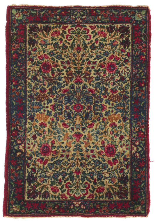 2 x 3 Antique Persian Kerman Rug 73227