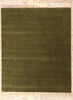 8 x 10 Solid Olive Green Modern Rug 31160