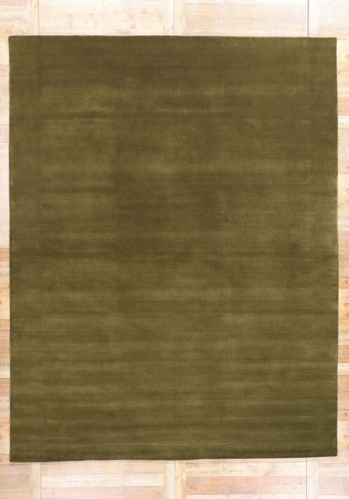 10 x 13 Solid Olive Green Modern Rug 31151