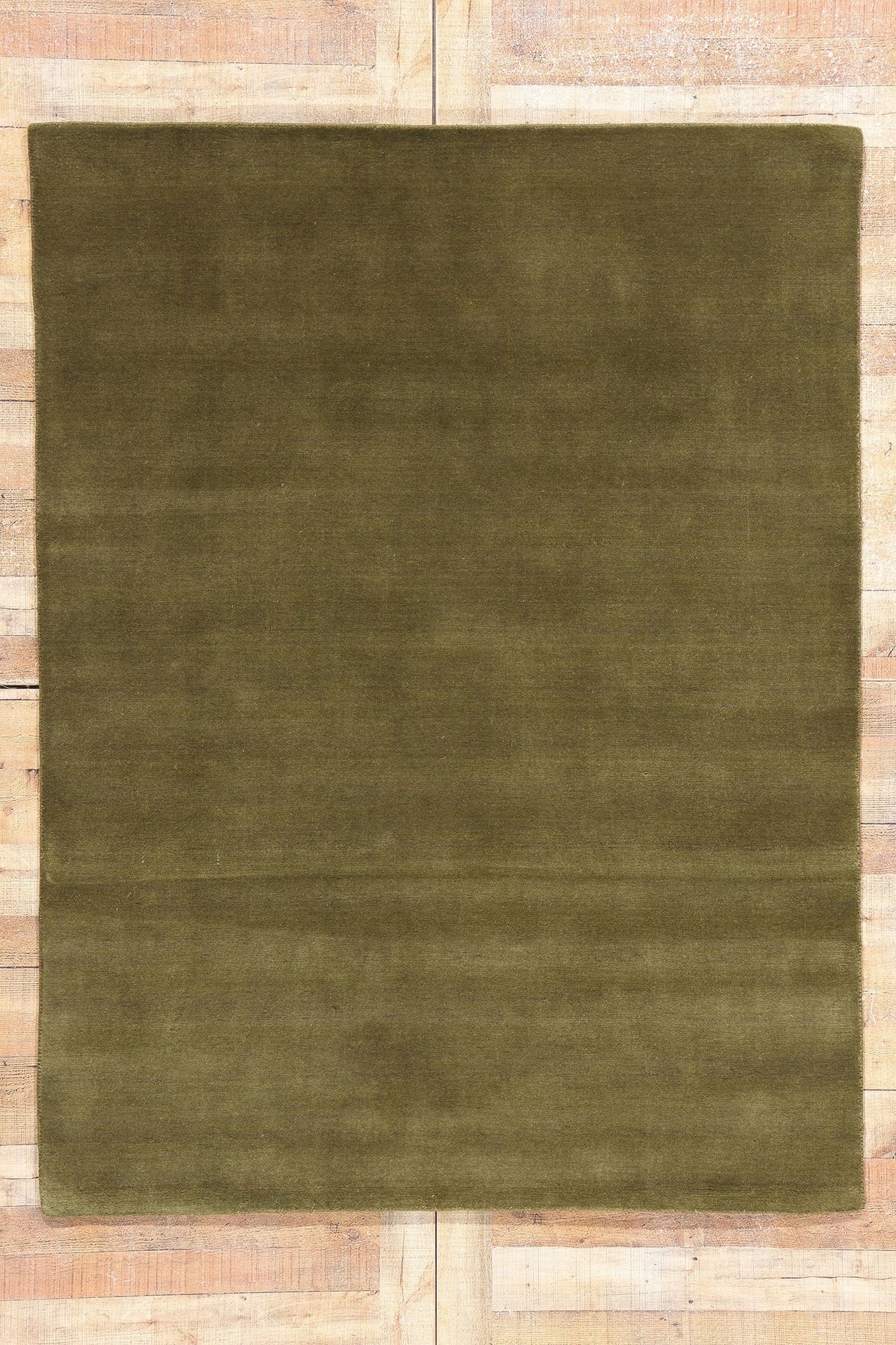 5 x 7 Solid Olive Green Modern Rug 31166