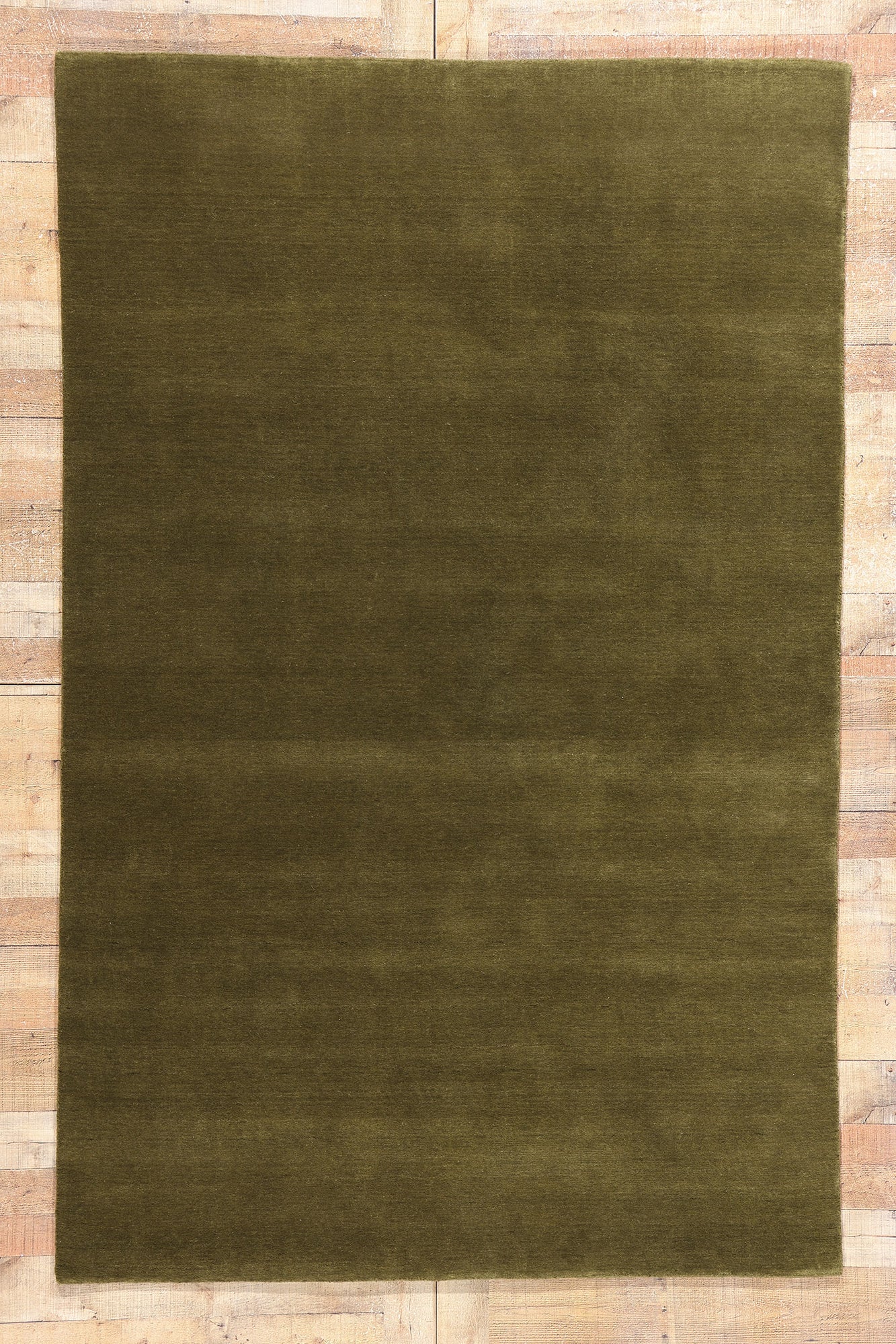 5 x 8 Solid Olive Green Modern Rug 31170