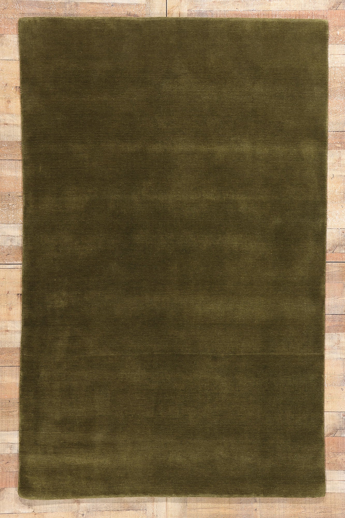 5 x 8 Solid Olive Green Modern Rug 31171
