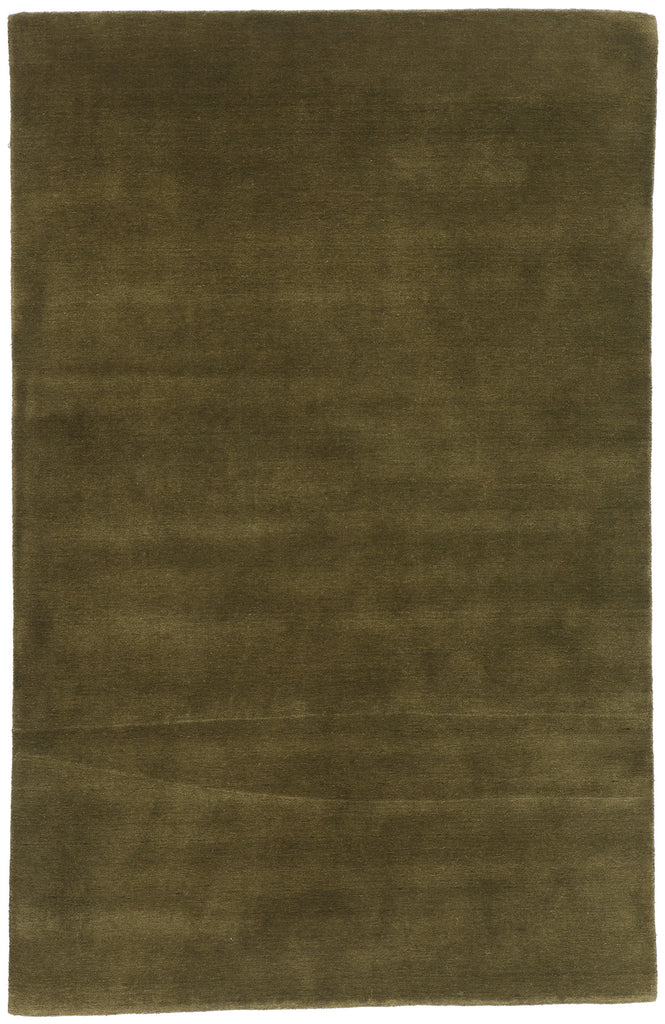 5 x 8 Solid Olive Green Modern Rug 31173