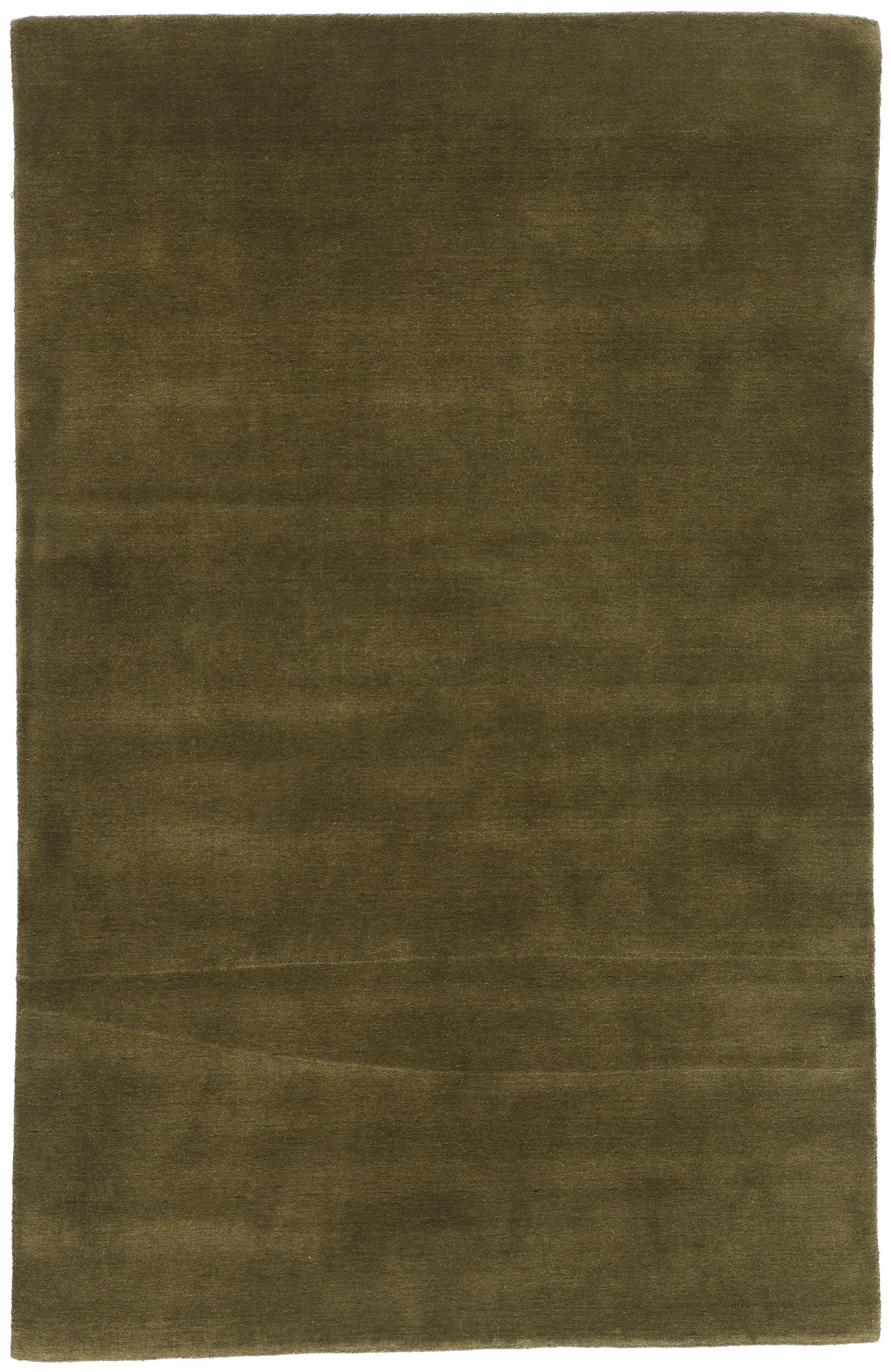 5 x 8 Solid Olive Green Modern Rug 31173