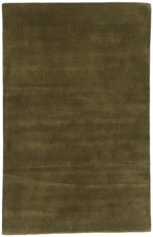 5 x 8 Solid Olive Green Modern Rug 31173