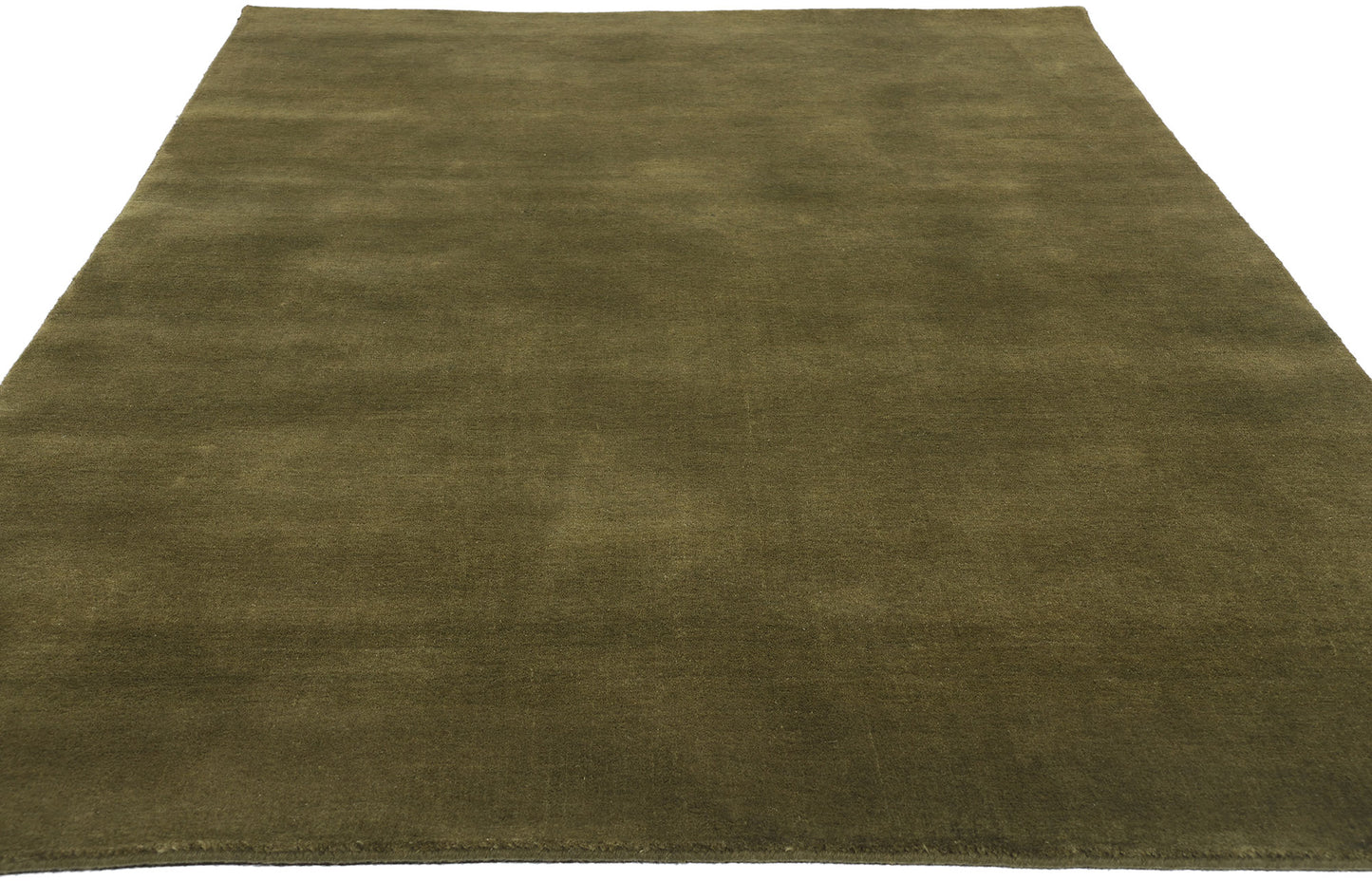 5 x 8 Solid Olive Green Modern Rug 31177