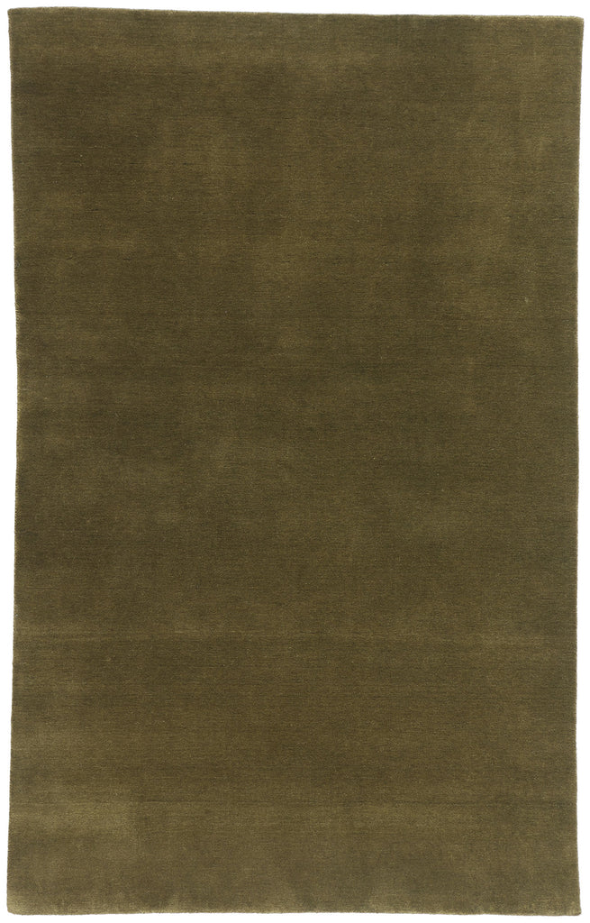 5 x 8 Solid Olive Green Modern Rug 31177