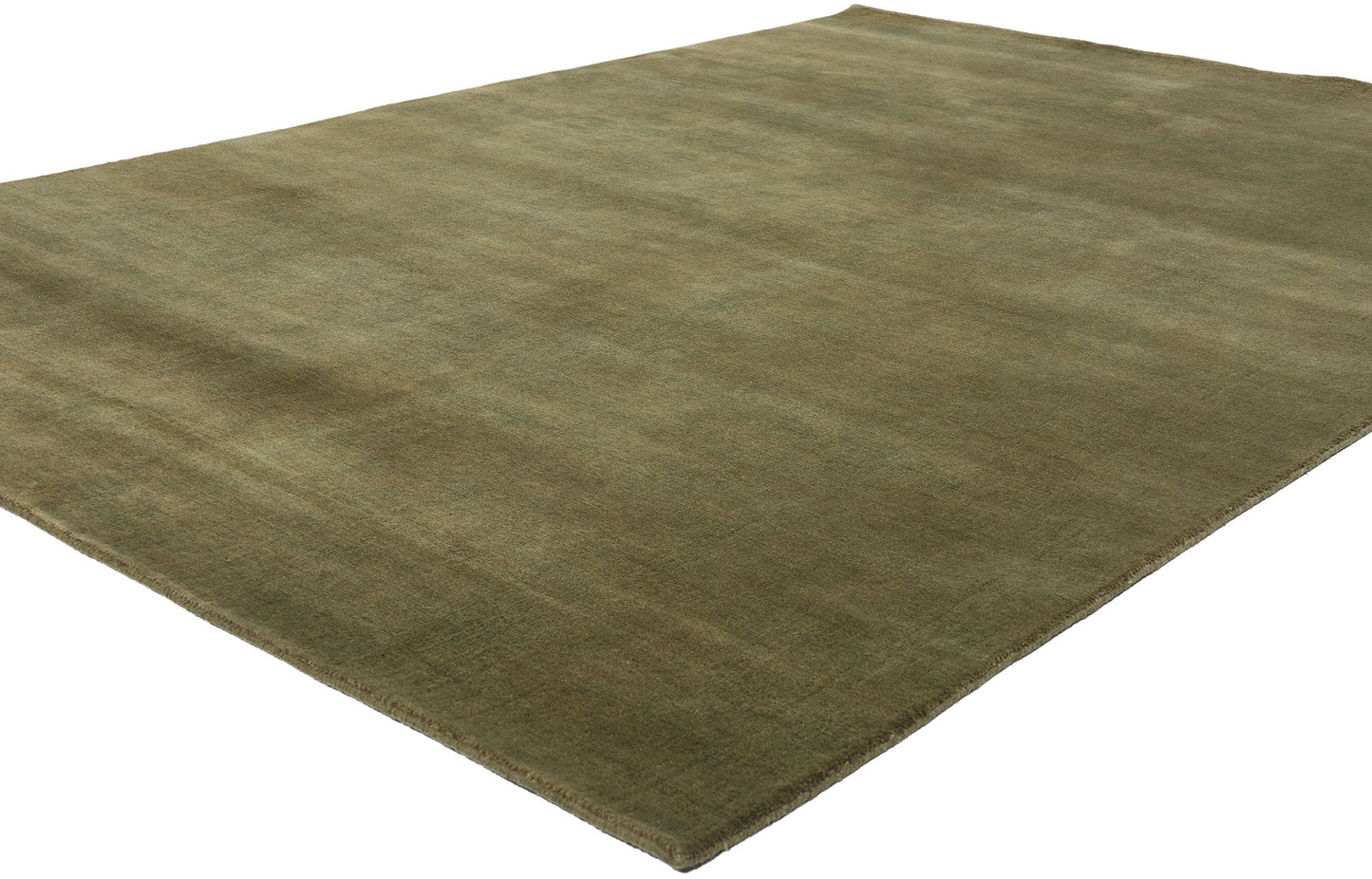 6 x 9 Solid Olive Green Modern Rug 31163