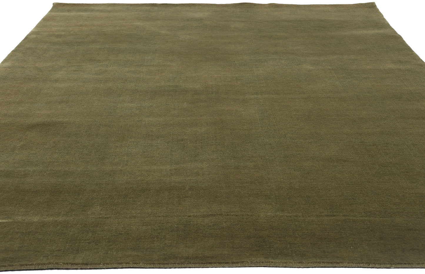 6 x 9 Solid Olive Green Modern Rug 31163