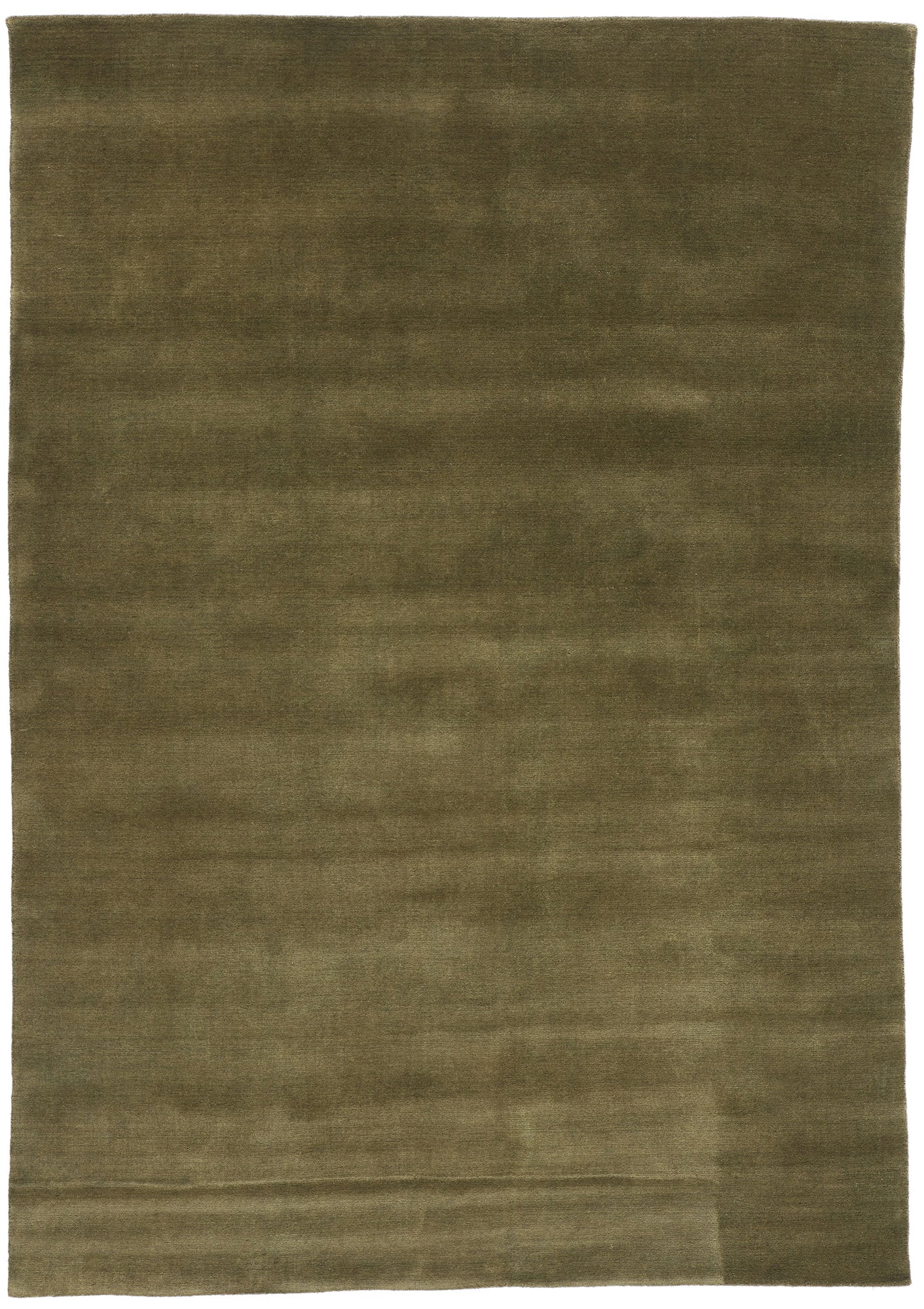 6 x 9 Solid Olive Green Modern Rug 31163