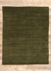 7 x 9 Solid Olive Green Modern Rug 31178