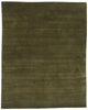 7 x 9 Solid Olive Green Modern Rug 31178