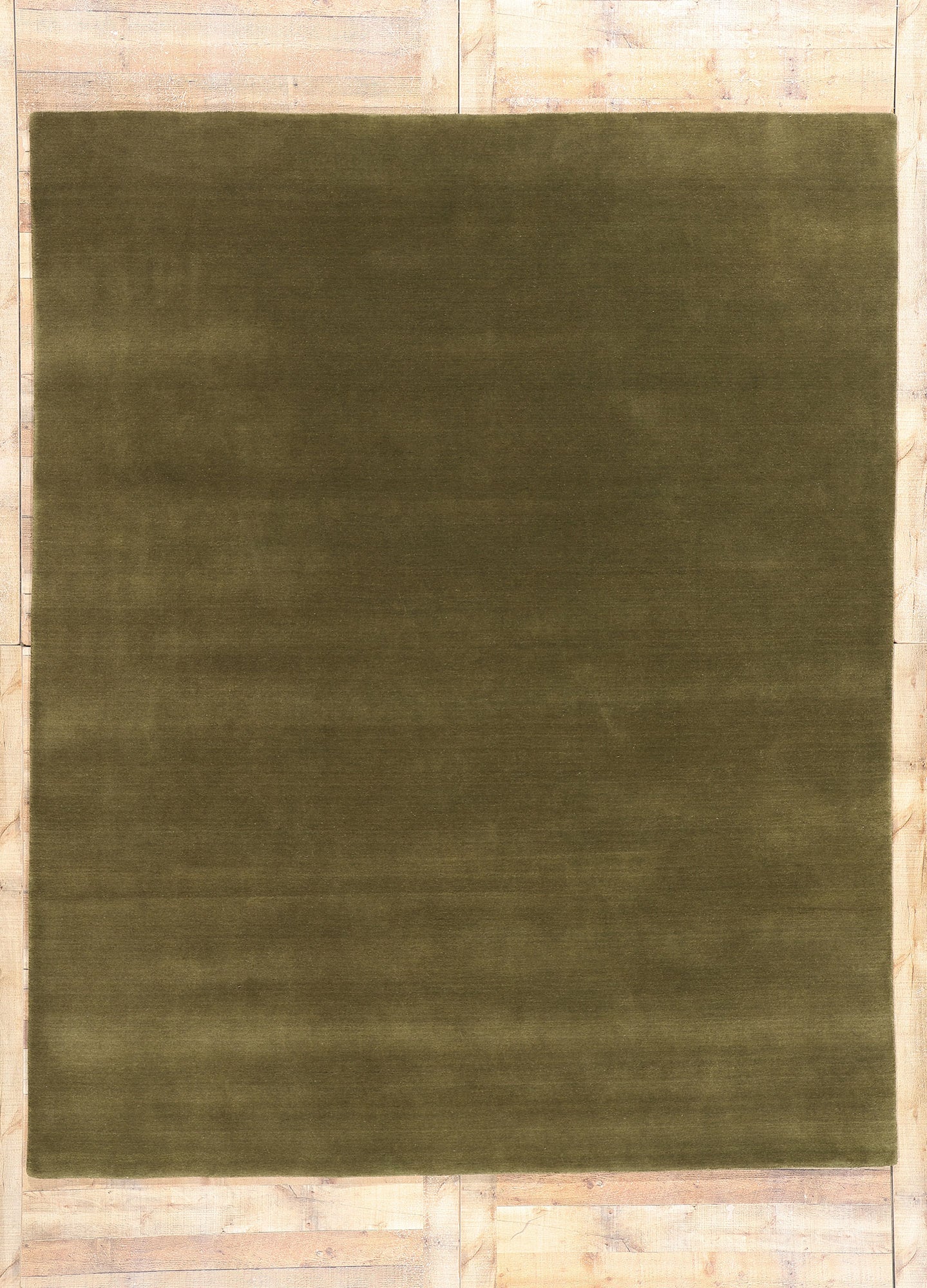 8 x 10 Solid Olive Green Modern Rug 31150