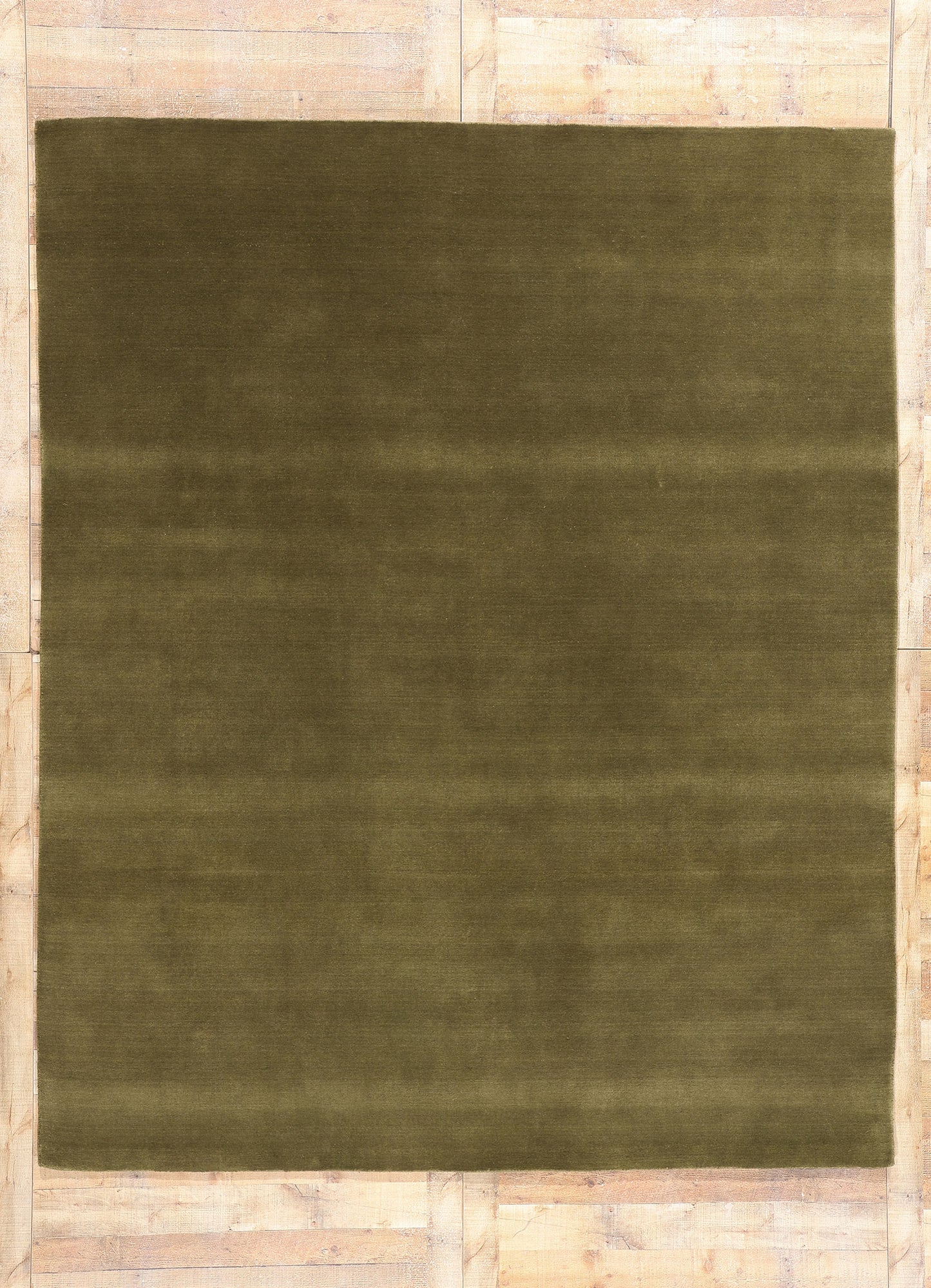 8 x 10 Solid Olive Green Modern Rug 31152