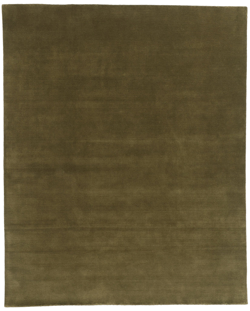 8 x 10 Solid Olive Green Modern Rug 31158
