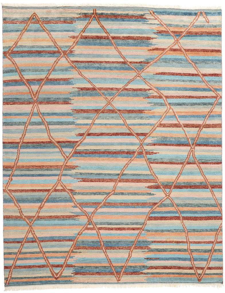 9 x 12 Sahara Echoes Striped Modern Moroccan Rug 31305