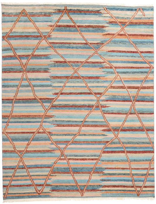9 x 12 Sahara Echoes Striped Modern Moroccan Rug 31305