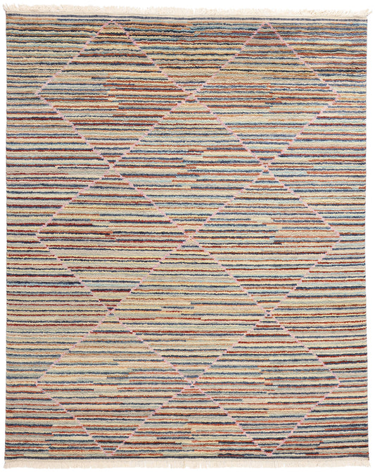 8 x 10 Striated Harmony Modern Boho Moroccan Rug 31225