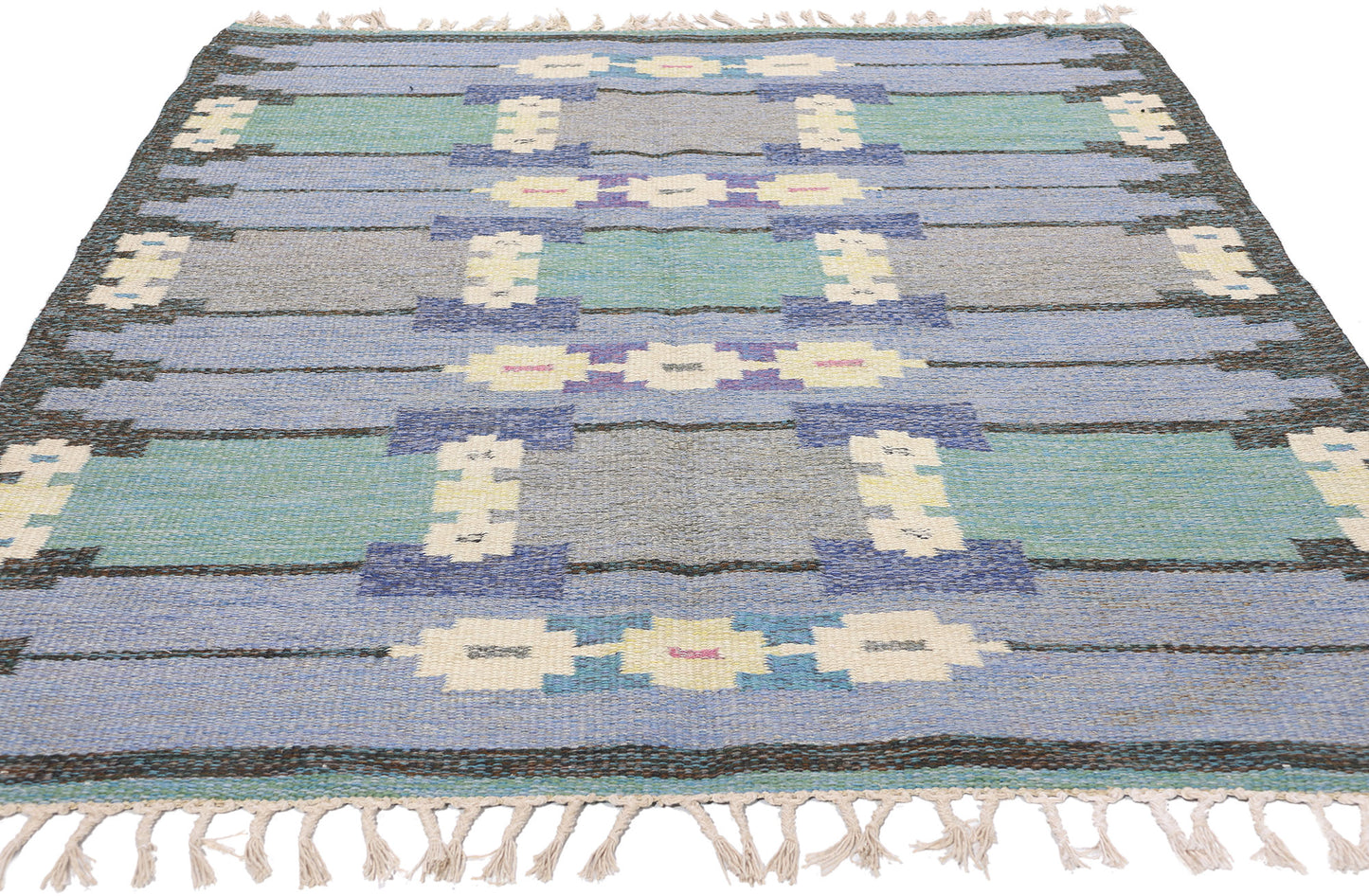 4 x 7 Sverker Greuholm Vintage Swedish Rollakan Rug 79057