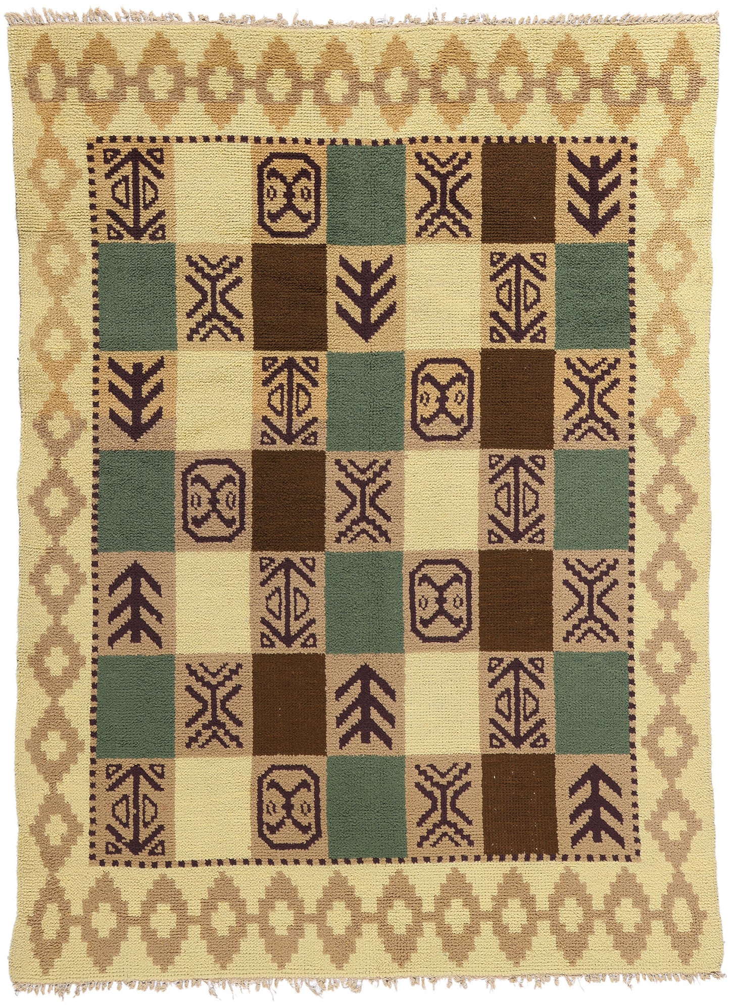 6 x 8 Vintage Swedish Scandinavian Flossa Rug 79050