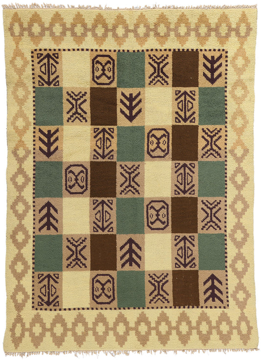 6 x 8 Vintage Swedish Scandinavian Flossa Rug 79050