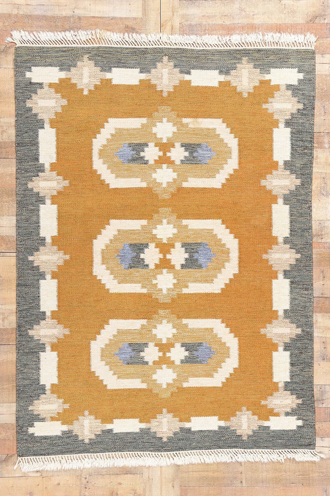 5 x 8 Vintage Swedish Scandinavian Rollakan Rug 79040