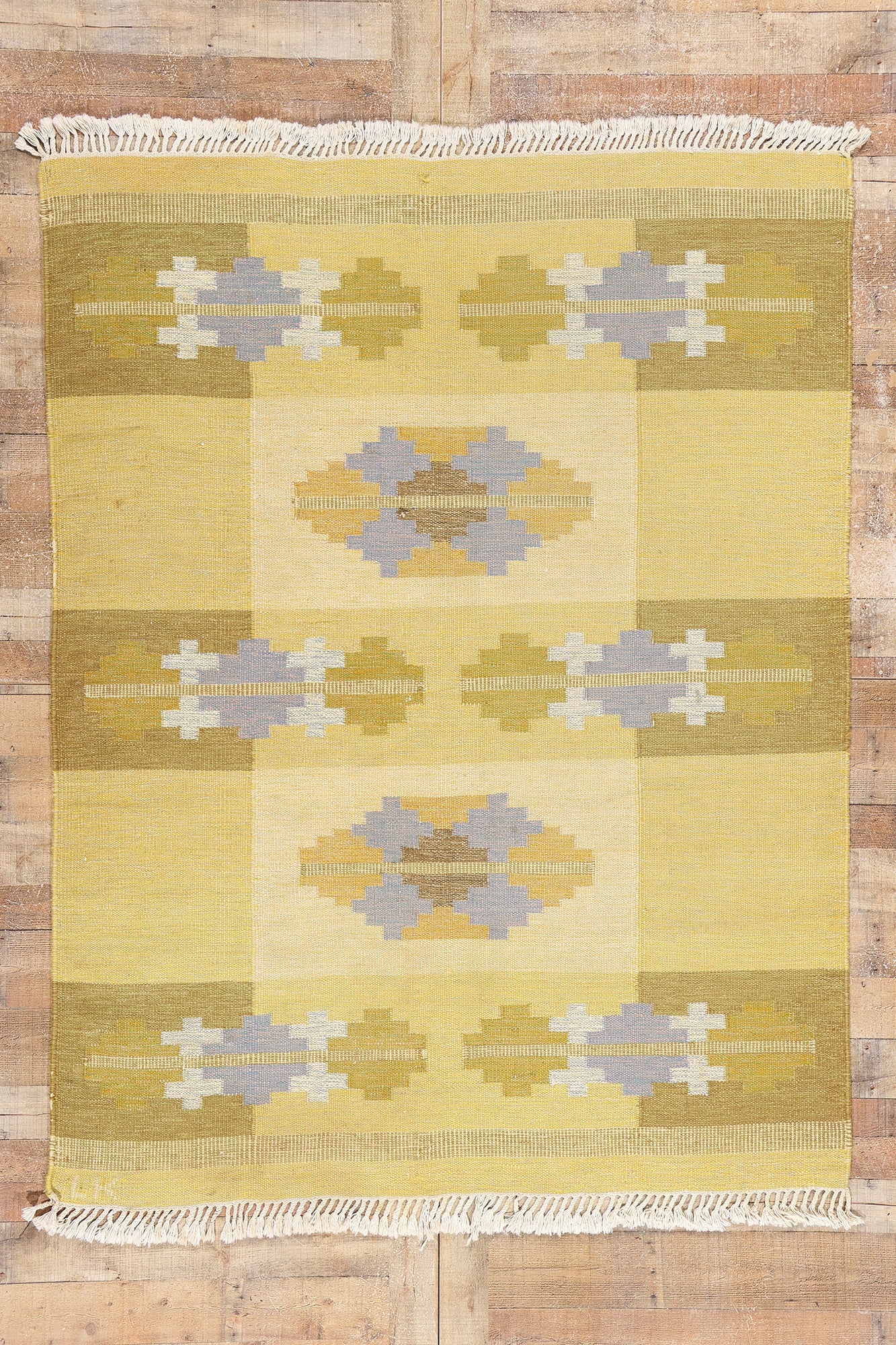 6 x 7 Vintage Swedish Rollakan Rug 79032
