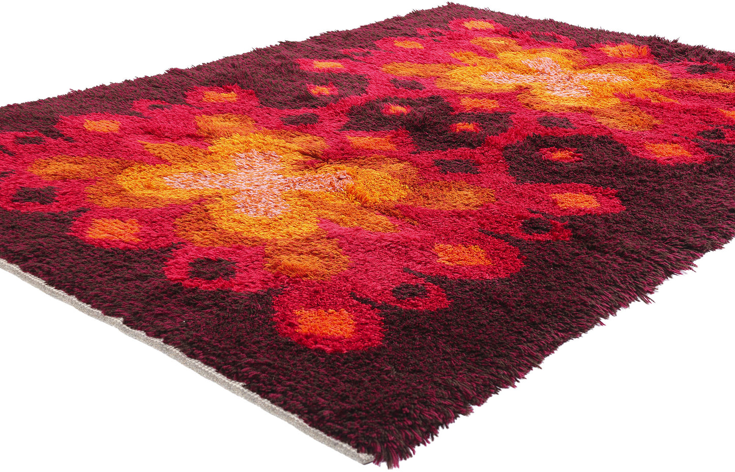 5 x 7 Vintage Swedish Scandinavian Rya Rug 79051