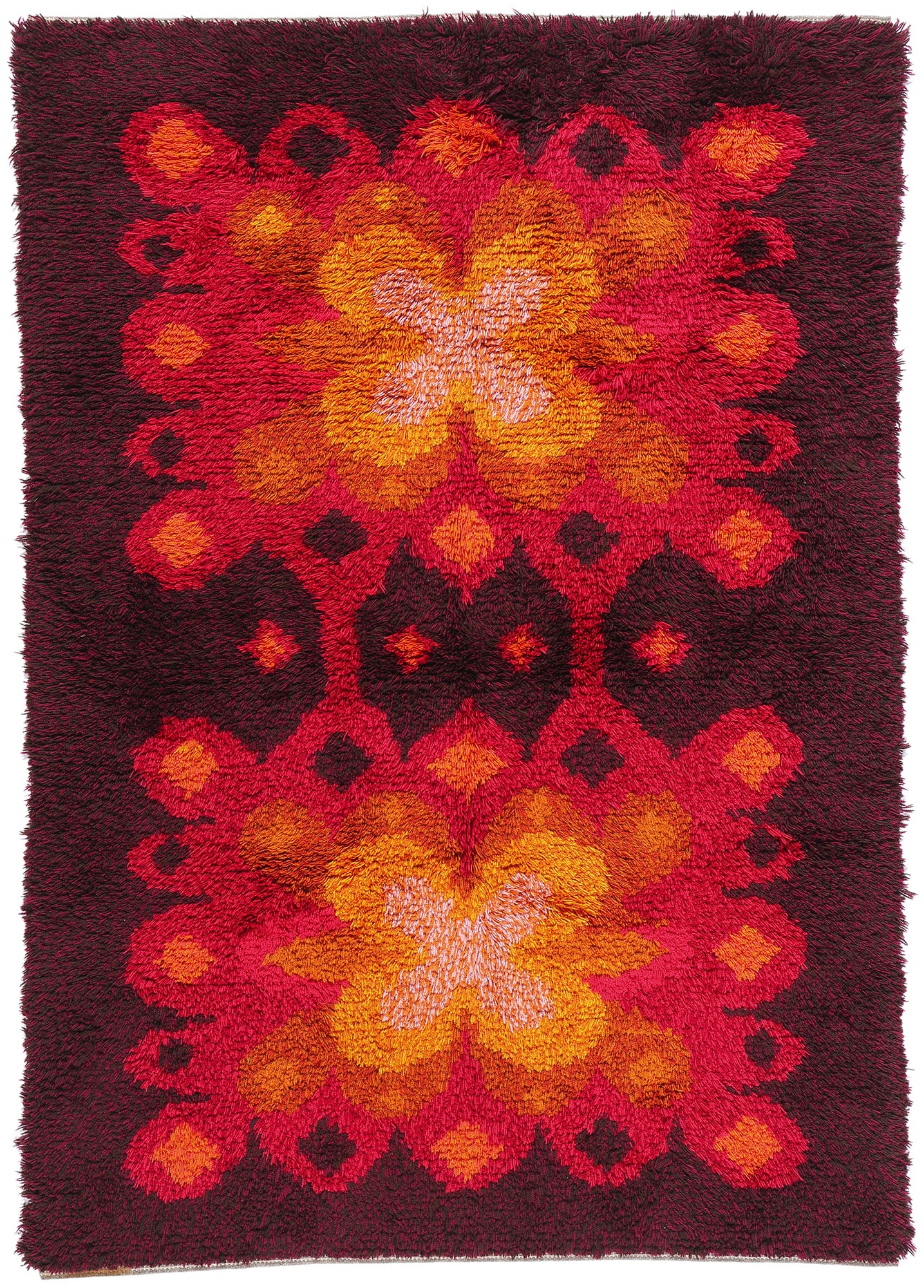 5 x 7 Vintage Swedish Scandinavian Rya Rug 79051