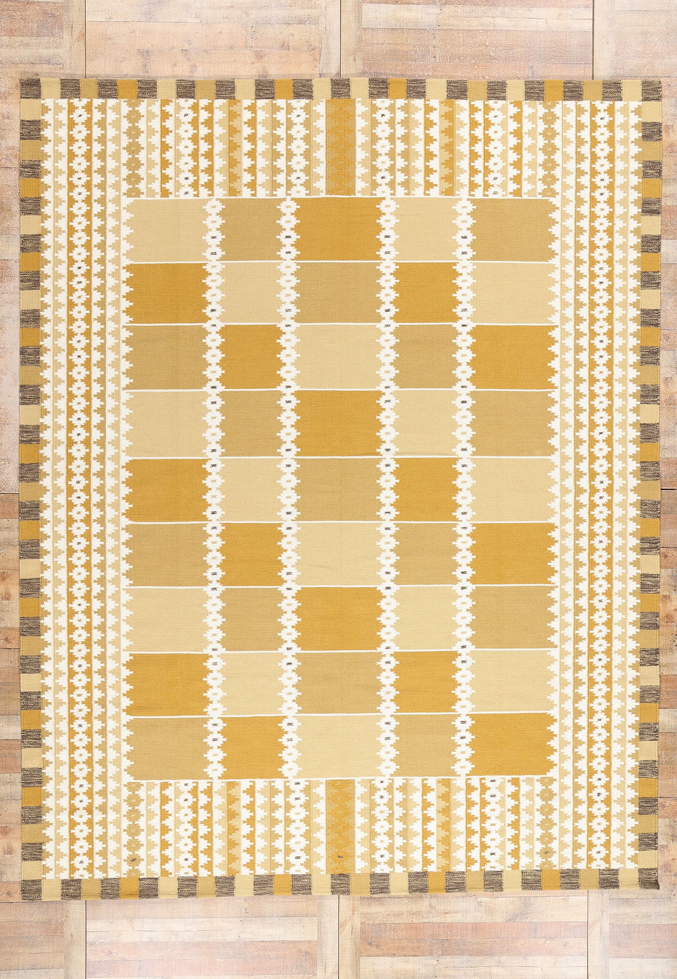 10 x 13 Scandinavian Modern Swedish Inspired Kilim Rug 31340