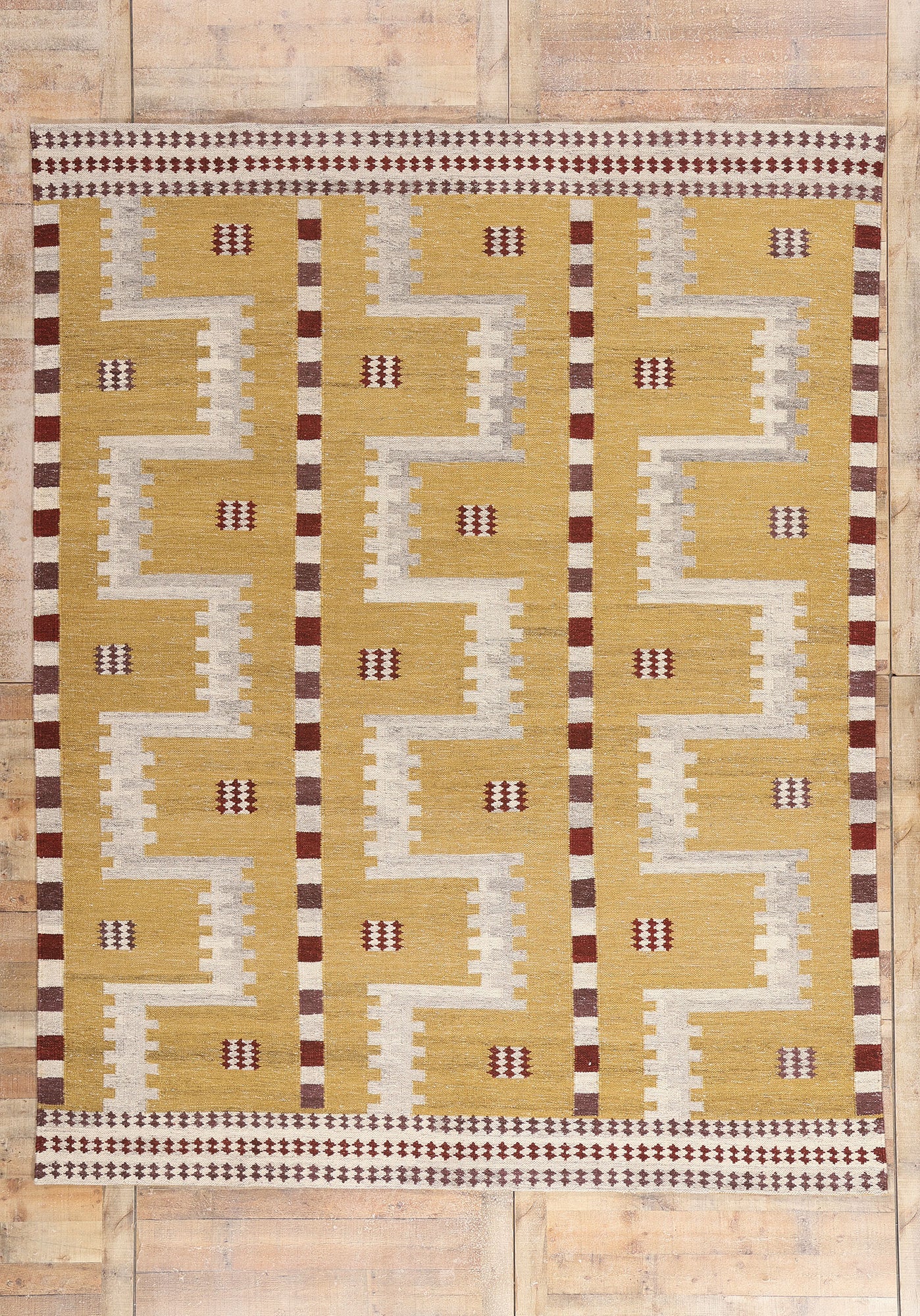 9 x 12 Scandinavian Modern Swedish Inspired Kilim Rug 30674