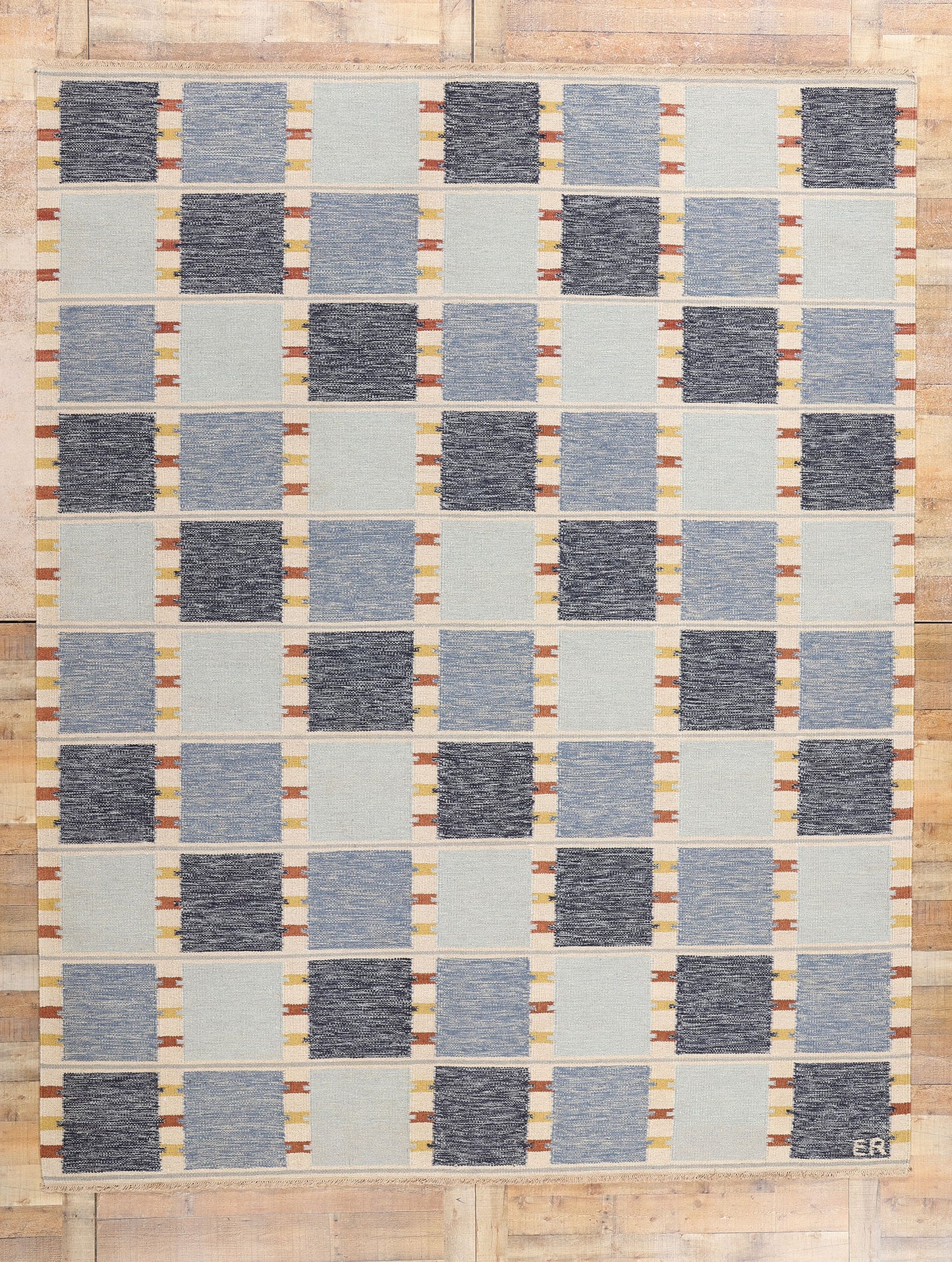 9 x 12 Scandinavian Modern Swedish Inspired Kilim Rug 31124