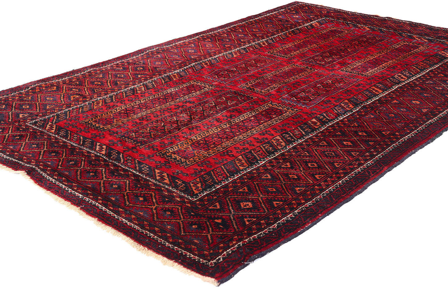 4 x 7 Vintage Turkoman Afghan Rug 79088