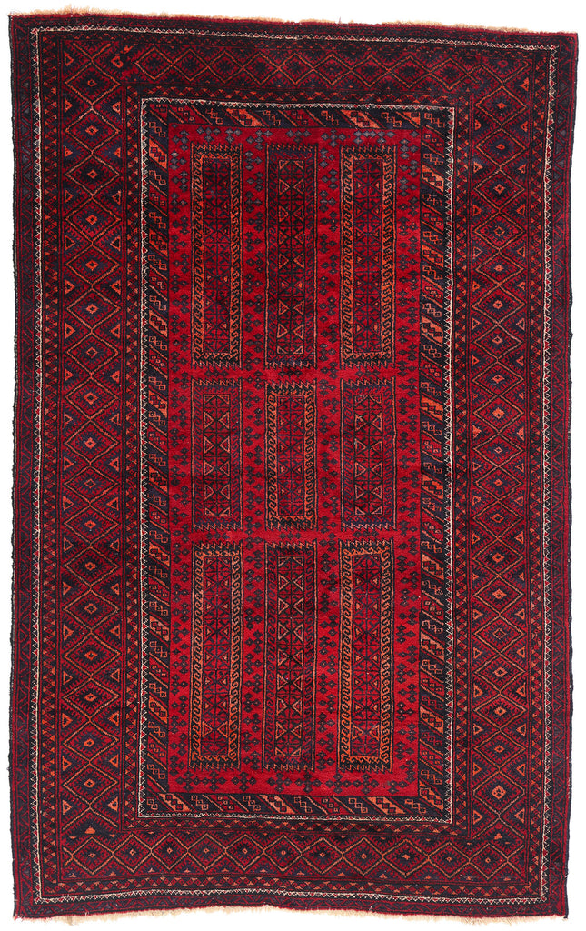 4 x 7 Vintage Turkoman Afghan Rug 79088