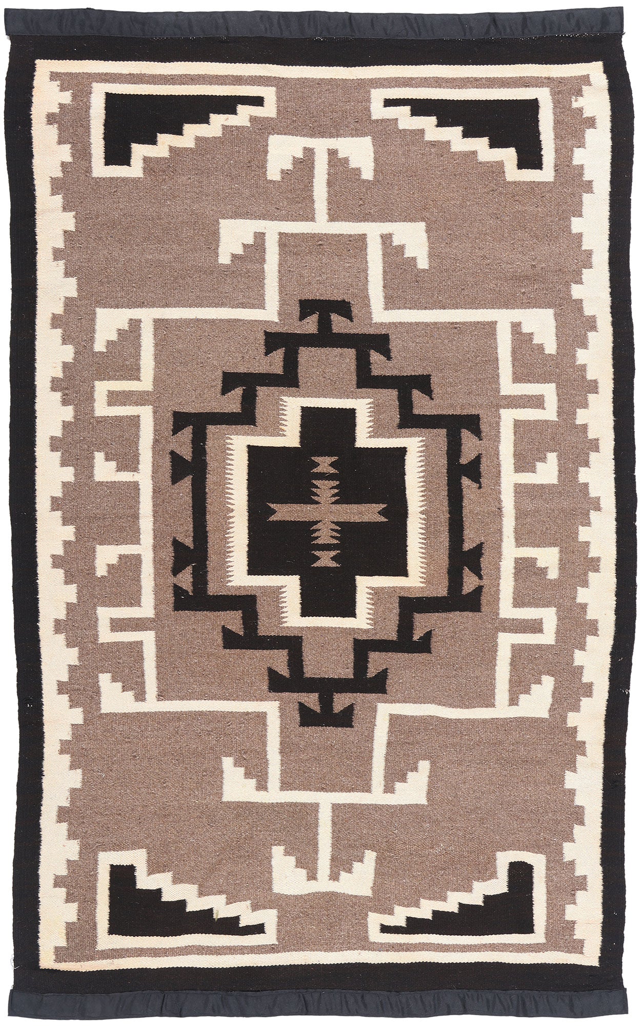 4 x 7 Antique Two Grey Hills Navajo Rug 79135