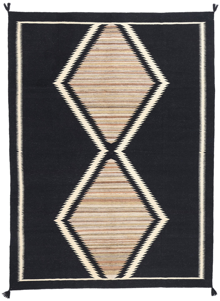 8 x 11 Modern Two Grey Hills Navajo-Style Kilim Rug 81120