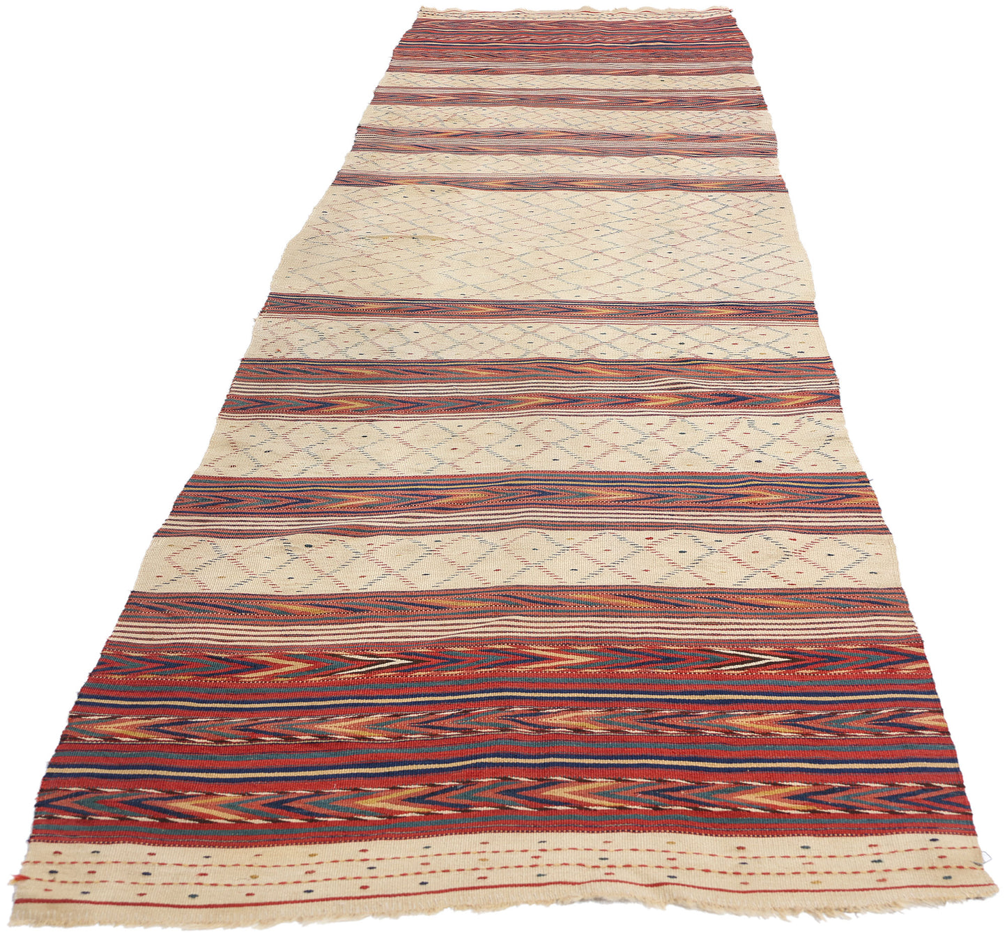 3 x 12 Antique Uzbekistan Tatari Safid Kilim Rug 78949