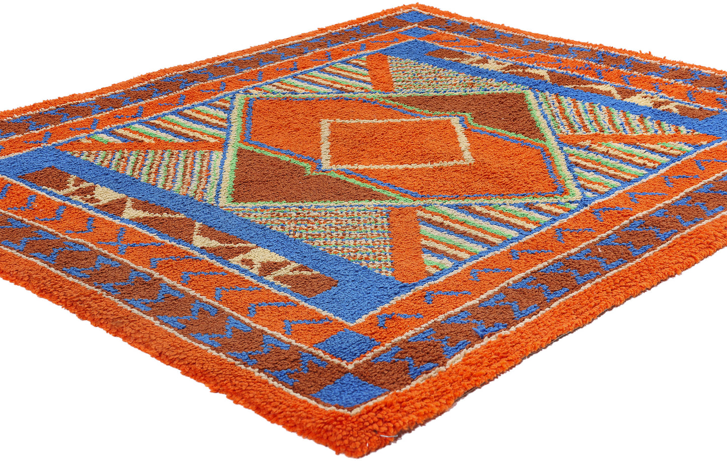 4 x 5 Vintage Southwest Sunrise American Hooked Rug 79015